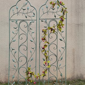 Vecchia Villa all'aperto retrò europea espositore per fiori esplosioni di uccelli in ferro da arrampicata in Rattan scherma traliccio e cancelli - Product Image 5