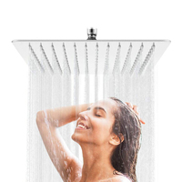 Pommeau de Douche Pluie en Acier Inoxydable 304 Chromé avec Cartouche Céramique, Design Moderne pour Appartements et Hôtels