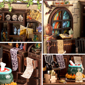 Atelier de potions magiques, maison miniature en bois, modèle à assembler soi-même, scène artistique pour les jeunes de 15 à 35 ans - Product Image 4