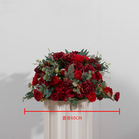 Boule de fleurs artificielle en soie rouge, rose, blanche, bleue, 60 cm, 70 cm, 80 cm, décoration de table, centre de table, décoration de mariage