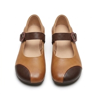 Chaussures plates rétro Mary Jane pour femmes, bout rond, fermeture à boucle, chaussures décontractées pour l'automne