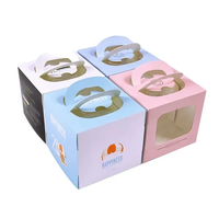Boîte d'emballage en papier pliable personnalisée avec poignée et fenêtre pour gâteaux, biscuits et coffrets cadeaux sucrés