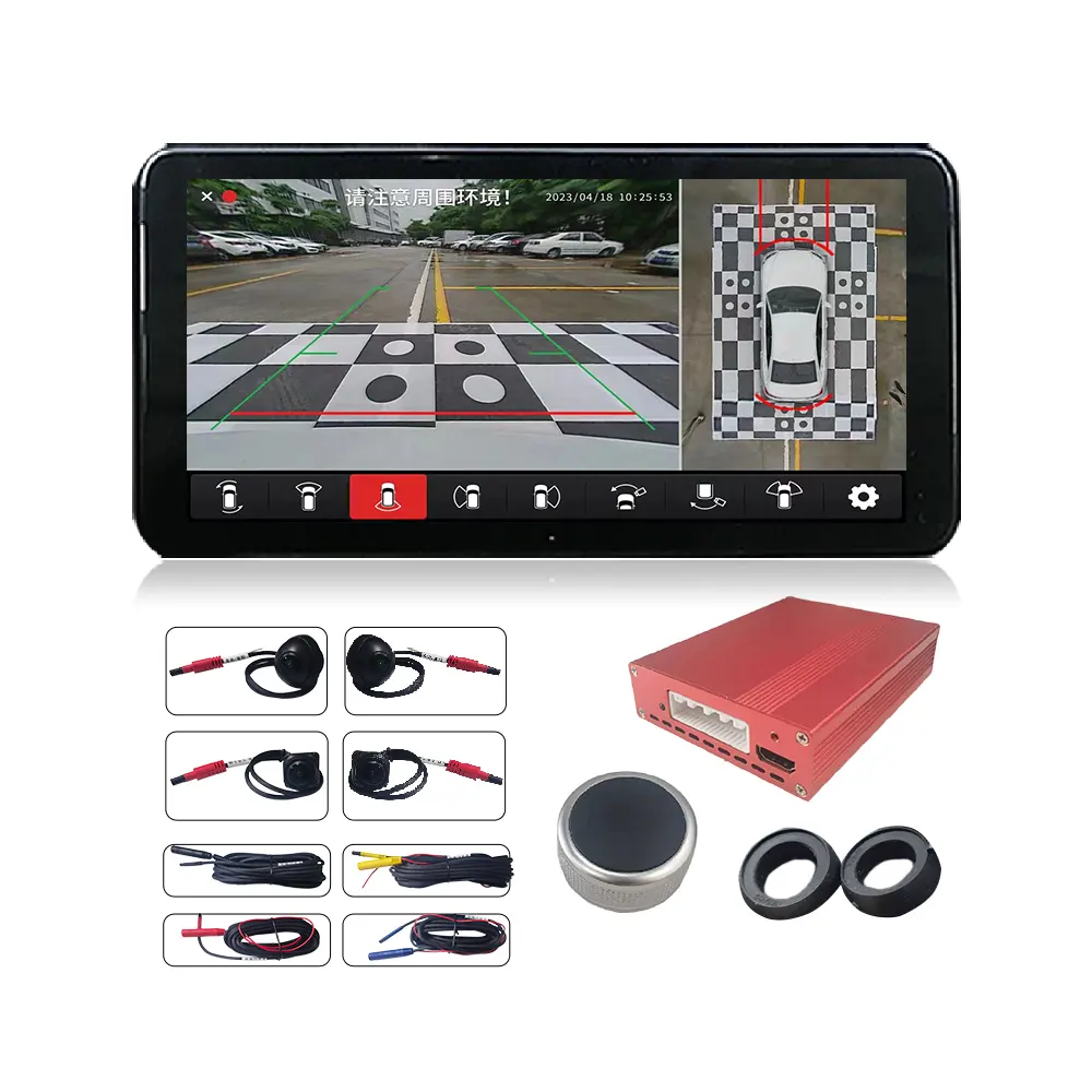360 Degree Universal Bird View System 4ch Camera Car DVR Record 2D/3D Around Rear View 1080P 6 Layer android auto