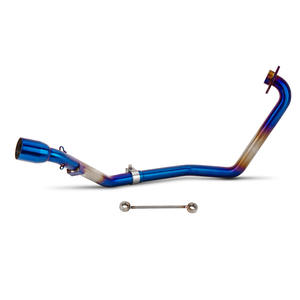 Kit di Modifica Scarico Moto Tubo di Collegamento Anteriore <span class=keywords><strong>Blu</strong></span> 51mm in Acciaio Inox Tubo di Scarico da Corsa per Yamaha FZS150 FZ150 - Product Image 1