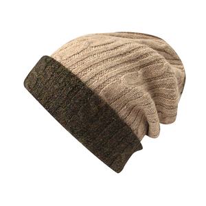Gorros de punto grueso y suave para mujer, de mezcla de lana y acrílico, con colores retorcidos, de dos tonos, estilo cable, holgados, para invierno, con diseño de bonnet acanalado. - Product Image 6