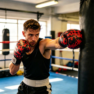 <span class=keywords><strong>Gants</strong></span> de boxe <span class=keywords><strong>MMA</strong></span> unisexes pour adultes Fanshi au meilleur prix, en cuir, antidérapants, respirants, avec fermeture auto-agrippante - Product Image 6