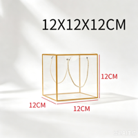 Fabricants chinois prêts à expédier : Boîte cadeau transparente 12x12x12cm en PVC avec poignée torsadée et bordure dorée, pour mug et bougie recyclée