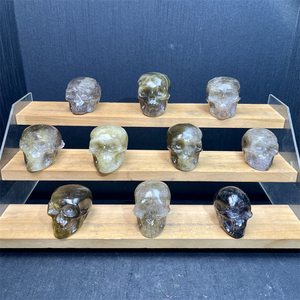 Calaveras curativas de cristal natural al por mayor calaveras de cuarzo citrino ahumado talladas a mano de 2 pulgadas para decoraciones - Product Image 5