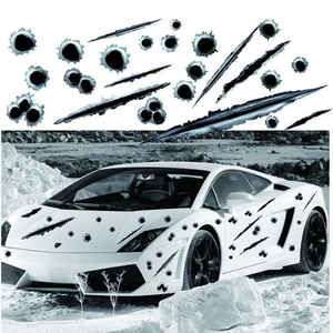 NUEVAS Pegatinas Divertidas para Autos con Diseño de Balas de Pistola en 3D, Pegatinas Creativas Personalizadas a Prueba de Agua - Product Image 1