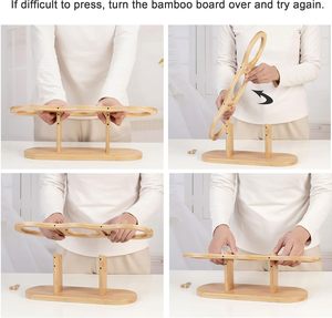 Eco-Friendly 15 Graus Elevado Dog <span class=keywords><strong>Bowl</strong></span> Alimentador <span class=keywords><strong>Pet</strong></span> Automático 3 Tigelas De Aço Inoxidável Levantado Bandeja De Madeira para Pequenos Gatos Cães - Product Image 3