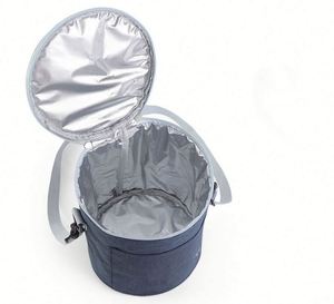 Round Large Capacity Insulated Waterproof Tote Lunch Bag Thickened Cylinder With Shoulder Strap for Travel Picnic Gift - Product Image 2