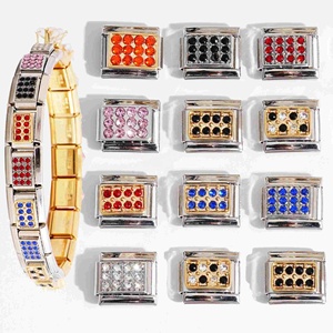 Nueva Pulsera Unisex Italiana Elástica de Acero Inoxidable con Módulos que Conservan el Color, Accesorios de Moda con Cadena y Eslabones - Product Image 1