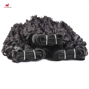 Cheveux humains vierges bouclés birmans de qualité supérieure, double trame, cheveux vierges vietnamiens, mèches de cheveux bouclés birmans bruts - Product Image 2