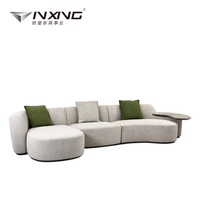 Fournisseur direct d'usine, canapé en tissu Chesterfield moderne en forme de L, confortable et réglable, pieds en bois, appartement, villa