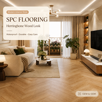 Planches de vinyle rigides à chevrons, ignifuges, écologiques et imperméables, fabriquées sur mesure pour les sols intérieurs de salon