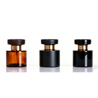 Bouteilles de diffuseur à roseaux en verre ambré noir personnalisées, vides, 120 ml, avec bouchon, pour parfum et huiles essentielles
