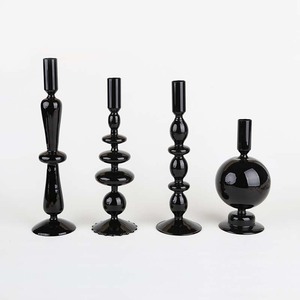 Nordic Candlestick Black 4-teiliges Set Kerzenhalter Kerzenhalter Glas kerzenhalter für Tisch dekoration - Product Image 4