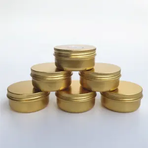 Aluminum Cream Jar 50ml Gold Metal Box DIY Body Cream Storage Aluminum Jar Container