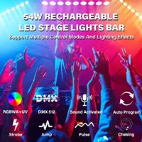 Projecteur LED à batterie rechargeable 9*6W RGBWAUV sans fil DMX pour scène, 5200mAh 54W