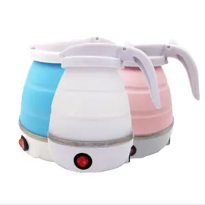 Faltbarer und tragbarer Teekannen-Warmwasser bereiter 0,6 l 600W 110/220V Wasserkocher für Reisen und zu Hause Teekanne Wasserkocher Kieselgel