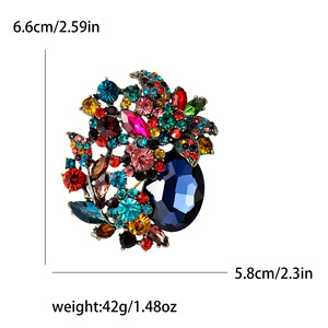 Broche Vintage de Flor com Strass e Glitter para Acessório de Joias e Lenços - Product Image 5