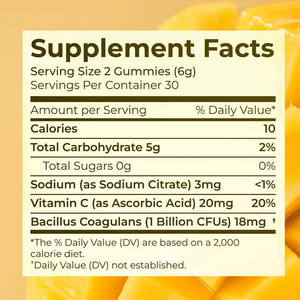 Gummies Probiotiques OEM pour Femmes Saveur Mangue Équilibre du pH Vaginal Complément Santé Féminine Certifié GMP Vente en Gros Usine Testé - Product Image 3