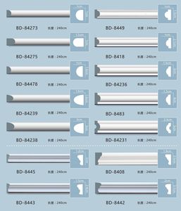 BD-84241 Guanyu Hôtel Décoration Moule Vente Chaude Mousse <span class=keywords><strong>LED</strong></span> Conceptions Fibre De Verre Gypse Plâtre Plafond Polyuréthane <span class=keywords><strong>Corniche</strong></span> - Product Image 4