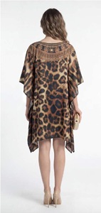 Robe longue tunique kaftan africaine en viscose pour femme, coupe ample, style poncho kimono, manches chauve-souris, finition soyeuse, mode bohème pour les vacances et la maison - Product Image 3