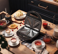 Gaufrier multifonctionnel 8-en-1 de haute qualité pour la maison, également appareil à crêpes, sandwichs et donuts, avec personnalisation du LOGO/couleur de l'emballage