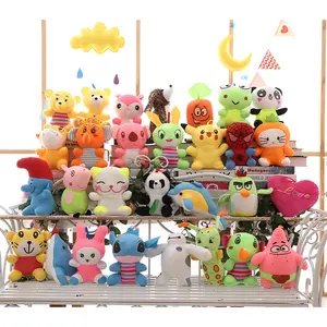 Factory Wholesale Toy Wholesale 7-20cm Cheap Soft Keychains Cute Funny Claw Crane Vending Machine Doll Plush Stuffed Animal Toys