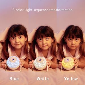 Children's Rotating 10W LED Night <b>Light</b> Table Lamp Star Moon <b>Projector</b> Plastic Decor Planetarium Bedroom Battery Powered AC - Product Image 5