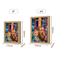 Peinture Lumineuse Anime Créative Artisanat en Bois Affiche Luminescente pour la Décoration de Chambre