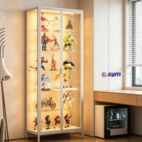 Vitrine en verre avec cadre en métal de style nordique, vitrine transparente pour figurines d'action, pour meubles design