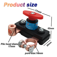 Interruptor de Desconexión de Batería de 12V-24V, Aislador de Batería Marino de Cobre, Interruptor de Corte de Energía Principal para Automóvil, Camión, RV, Barco