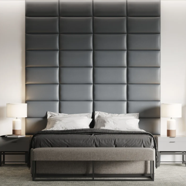 Testiera Imbottita Per Letto King Size, Pannelli In Pelle Adesivi, Insonorizzati, Fai Da Te, 12 Pezzi 25x61 Cm