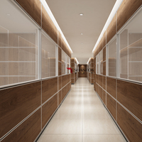 Modern 3D MDF Decorative Wall Panel Wooden Interior Office Glass Partition Wall for Home Elegant Room Divider Stylish Design