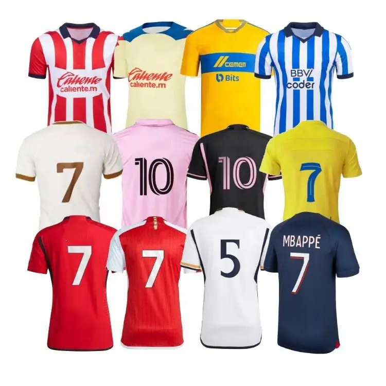 23-24 Nieuw Seizoen Custom Logo Voetbalclub Uniform Jersey Voetbal Uniform Uniform Set Voetbal Sportkleding Heren