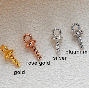 Fournitures de bijoux DIY en argent sterling S925 faites à la main - Bélière spirale, support de pendentif, bélière pour plateau de pendentif, accroche-pendentif - Product Image 3