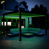 Outdoor-Projekt Gartenbau Aluminium-Pavillon Motorisiertes Dach Pergola Carport Mit LED-Beleuchtung
