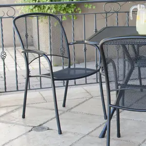 Muebles de Metal para jardín al aire libre, silla de comedor sólida de apilamiento de fábrica de alta calidad para patio