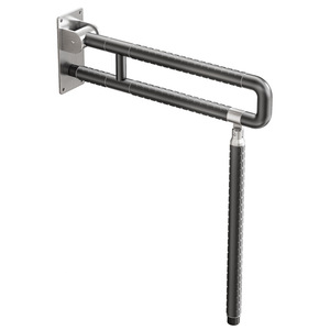 Barra de apoyo para baño KS de acero inoxidable, capacidad de carga de 200 kg, plegable, para la seguridad de personas mayores y discapacitadas. - Product Image 1
