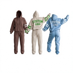 Ensemble de survêtement oversize personnalisé pour femme avec logo, taille XS, en molleton épais anti-boulochage, comprenant un sweat à capuche et un pantalon de survêtement, style streetwear 2 - Product Image 2