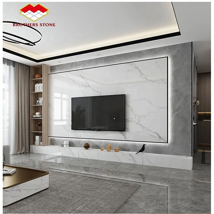 Pedra artificial para parede, pedra artificial branca para tv, móveis de parede com pedra brilhante, preço competitivo, 2022