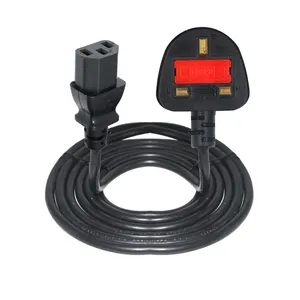 1.0Mm 3 פין Ac עמיד למים הארכת שקע 5Amp בריטניה תקע כדי C13 Iec קומקום עופרת כבל חשמל