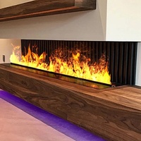 Insert de cheminée électrique moderne à vapeur d'eau 3D avec humidificateur et télécommande, chauffage intérieur en acier de 59 pouces