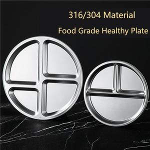 316/304 acier inoxydable bébé plaque séparation ménage quantitatif 3 grilles 4 grilles <span class=keywords><strong>graisse</strong></span> réduction plaque cantine Anti-chute plateau - Product Image 4