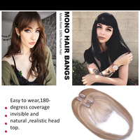 Vente en gros de postiche à frange à pince à air ultra-mince en 3d avec une frange plate et naturelle pour femmes 100% extensions de cheveux humains