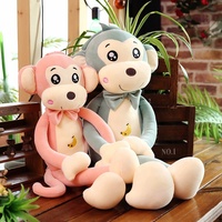 Lisa Mainan Monyet Bayi Baru Boneka Monyet Lucu Lengan Panjang Super Lembut Isi Kapas PP Bordir 40cm Hadiah Ulang Tahun