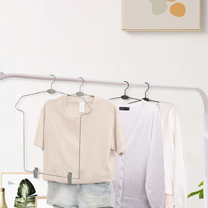 Quần áo giá cơ thể hình dạng một mảnh quần áo móc hiển thị dây kim loại móc với nhựa clip cho tủ quần áo Áo - Product Image 2