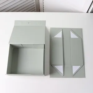 OEM/ODM Custom Luxury Folding Packaging Boxes Paperboard Matte Foldable Magnetic Gift Box With Ribbon